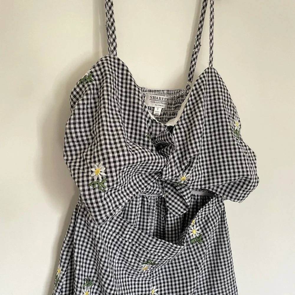 Shareen Floral Checkered Romper - Picture 3 of 7